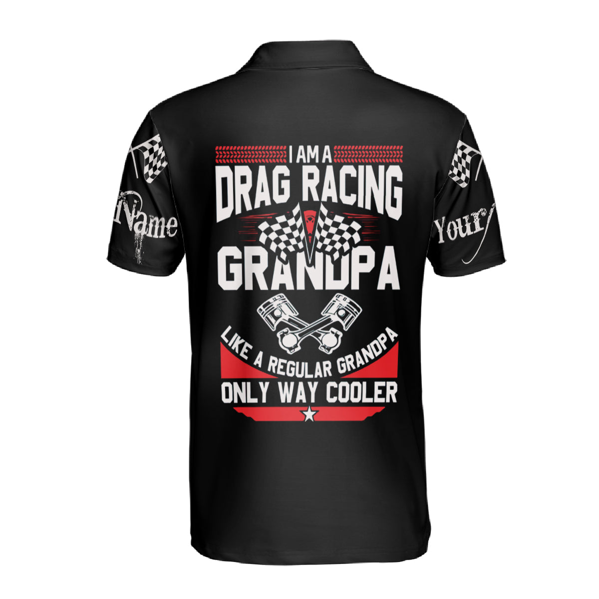 Petthouse | Customized Name Drag Racing Grandpa Polo Shirt Happy Father's Day Gift For Grandpa