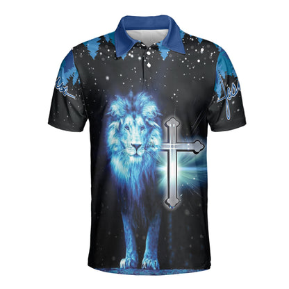 Petthouse | Jesus And Lion Polo Shirt Jesus Christian My God My King Sport Shirt Lion Of Judah Religious Gift