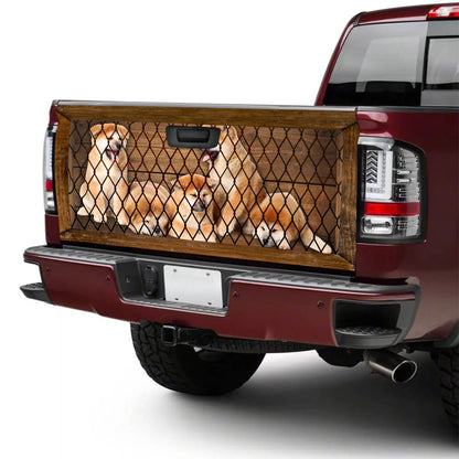 Petthouse | Akita Inu Puppies Tailgate Wraps For Trucks Dog Wood Cage Graphic Wraps Fun Car Decor