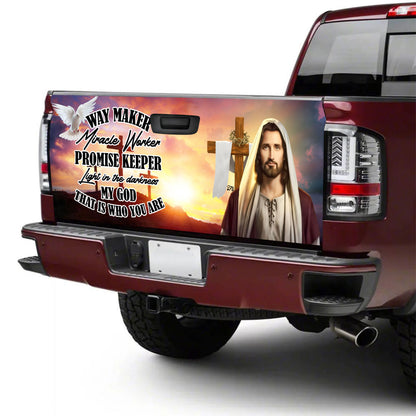 Petthouse | Jesus Christian Tailgate Wrap, Way Maker Miracle Worker Promise Keeper Light In The Darkness