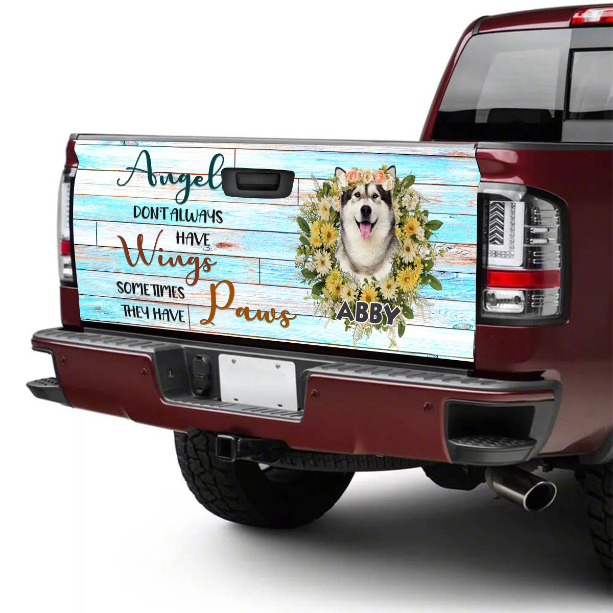 Petthouse | Customize Name Gift Alaskan Malamute Tailgate Wraps For Trucks Graphic Decal Vinyl Car Decor