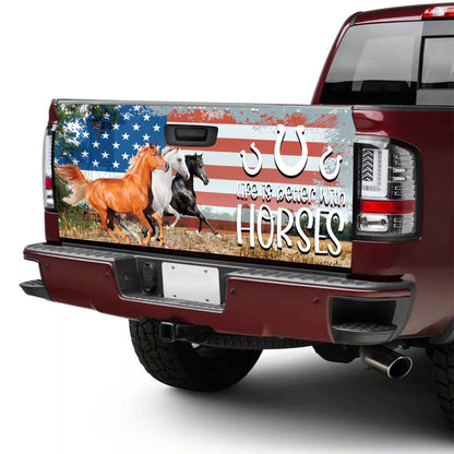 Petthouse | Life Is Better With Horse Cover Horse Tailgate Wrap Horse America Cover Car Decoration