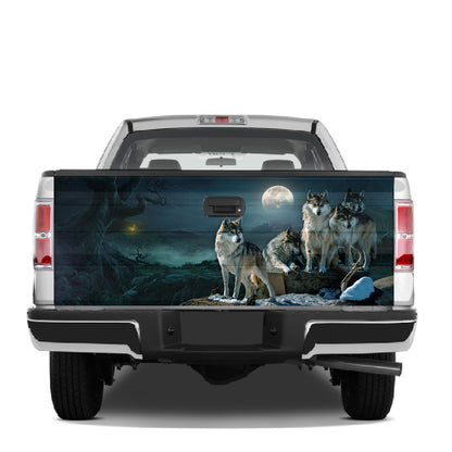 Petthouse | Wolf Moon Tailgate Wrap Wolves Wrap Moon Night Cover Wild Wolves Car Cover Car Decor