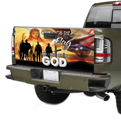 Petthouse | Stand For The Flag Truck Tailgate Wrap Kneel Before God Truck Tailgate Decal Car Accessories