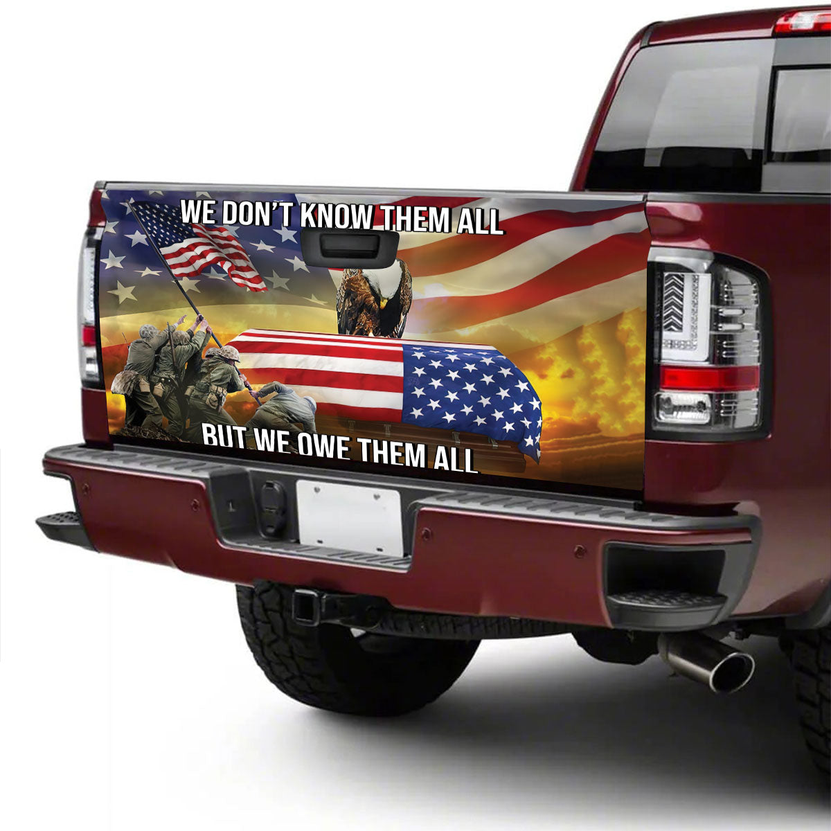 Petthouse | American Veteran Remembrance Day Tailgate Wrap Vinyl Graphic Decal Soldiers Gift Grandpa Daddy Gift