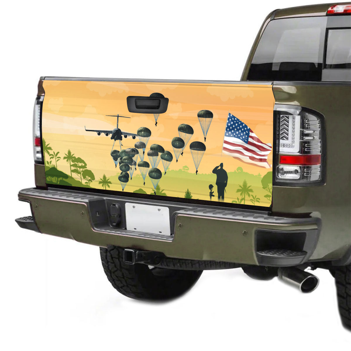 Petthouse | Soldier Tailgate Wraps For Trucks American Air Force Rear Window Decals For Trucks Veteran Pride