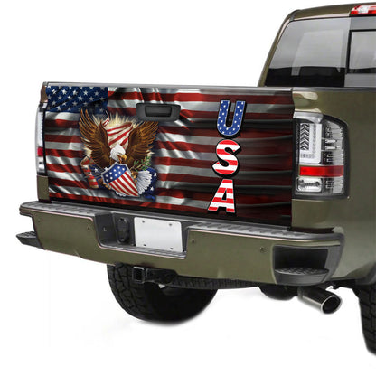 Petthouse | American Flag Bald Eagle Truck Tailgate Wrap Eagle Vinyl Graphic Decal Patriot Car Accessories