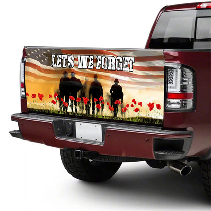 Petthouse | Us Flag Veteran Truck Tailgate Wrap Veteran Memorial Lets We Forget Poppy Flower Remembrance Day