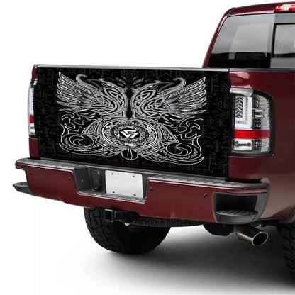 Petthouse | Scandinavia Pattern Tailgate Wrap Raven Viking Pattern Tailgate Cover Viking Style Cover Car Decor