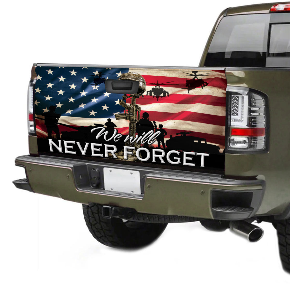 Petthouse | We Will Never Forget Tailgate Wrap American Military Graphic Wraps Patriotic Car Accessories