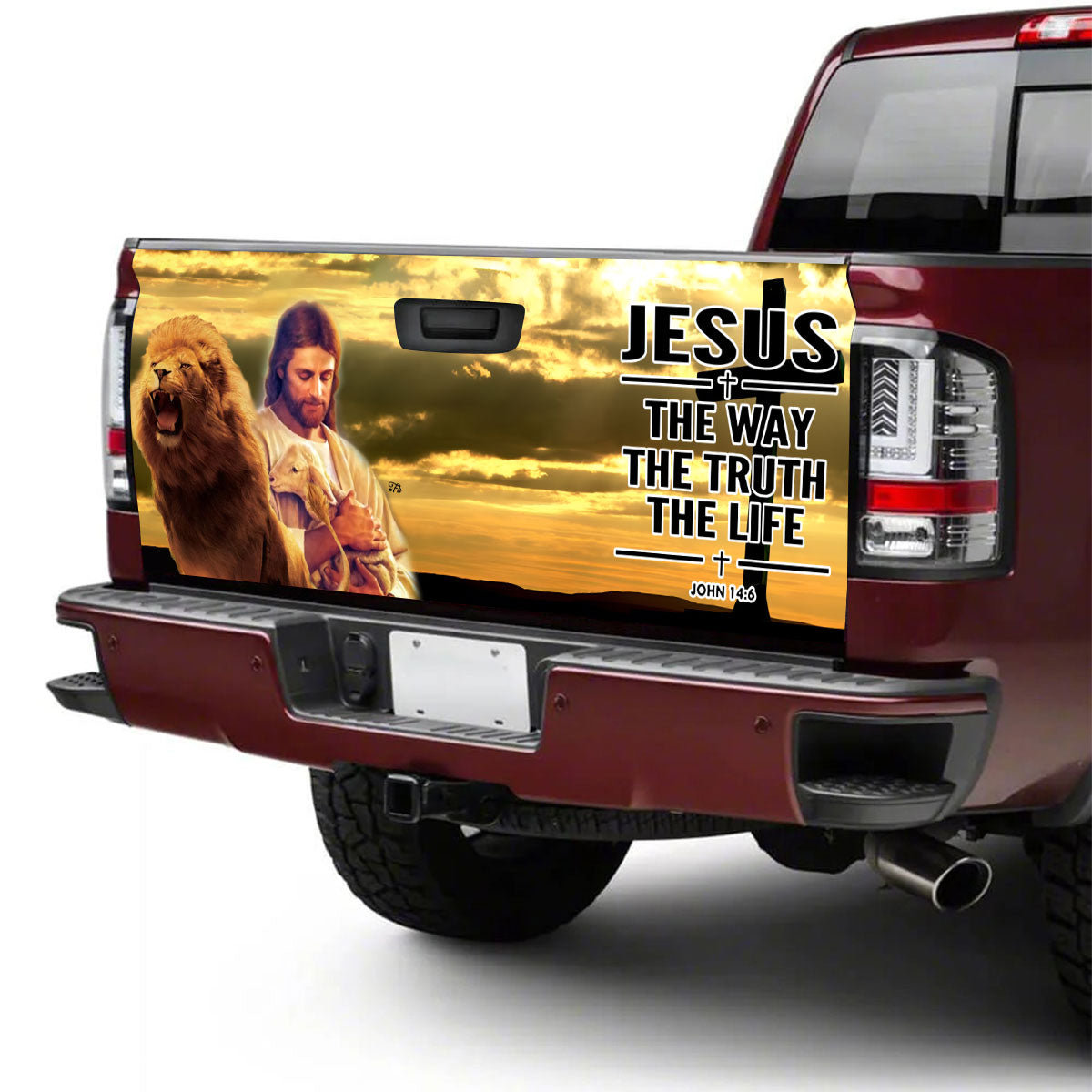 Petthouse | Lion Jesus Tailgate Wrap, Jesus The Way The Truth The Life Christian Gift Truck Decor