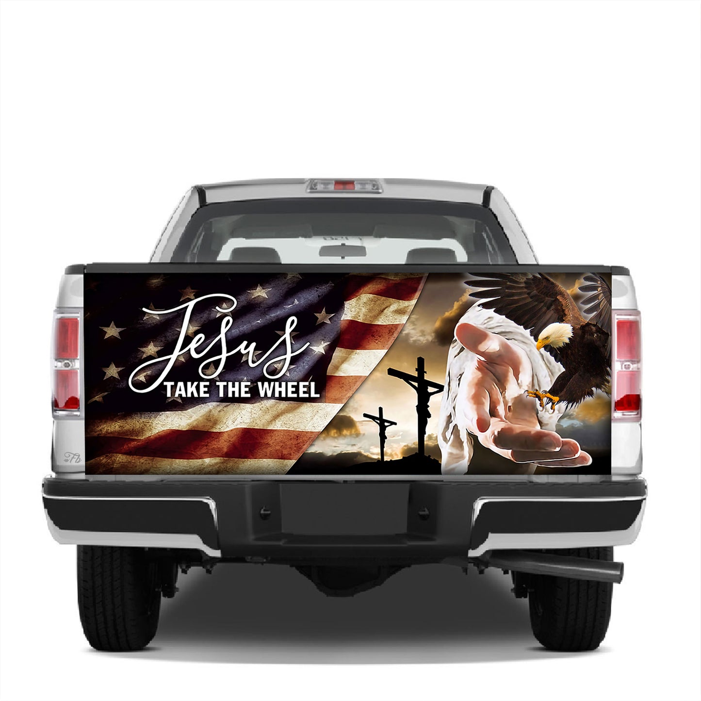 Petthouse | Jesus Take The Wheel Wrap American Flag Wrap Christian Cover Jesus Blessed America