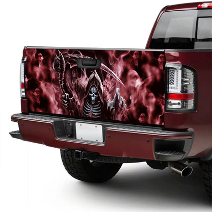 Petthouse | The Death Dark Skull Skeleton Tailgate Wrap Decal Sticker Happy Halloween's Day October 31th