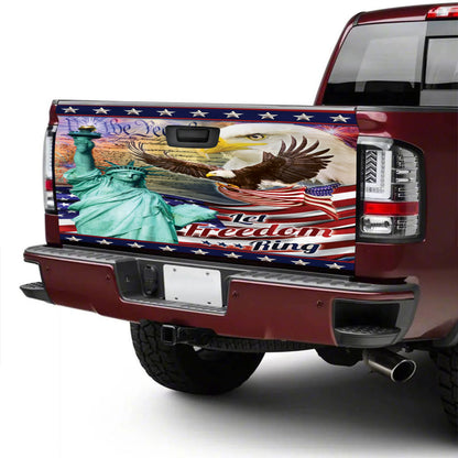 Petthouse | American Eagle Statue Of Liberty Let Freedom Ring Tailgate Wrap Decal Us Pride Tailgate Sticker