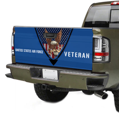 Petthouse | Eagle Veteran Tailgate Vinyl Graphic Wrap American Flag Tailgate Wrap Veteran Honor The Title