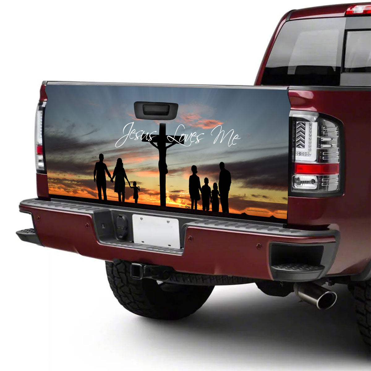 Petthouse | Jesus Loves Me Wrap Jesus Cross Tailgate Wrap Jesus Blessed Family Wrap Car Decoration