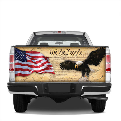 Petthouse | Eagle We The People American Printed Tailgate Wrap, Patriotic Day Truck Decor Gift