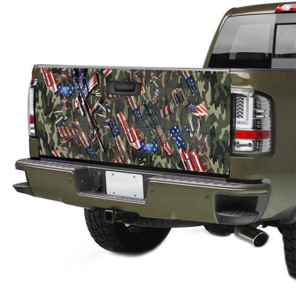 Petthouse | American Flag Gun Camo Truck Tailgate Wrap Camouflage Decal Graphics Stickers For Trucks