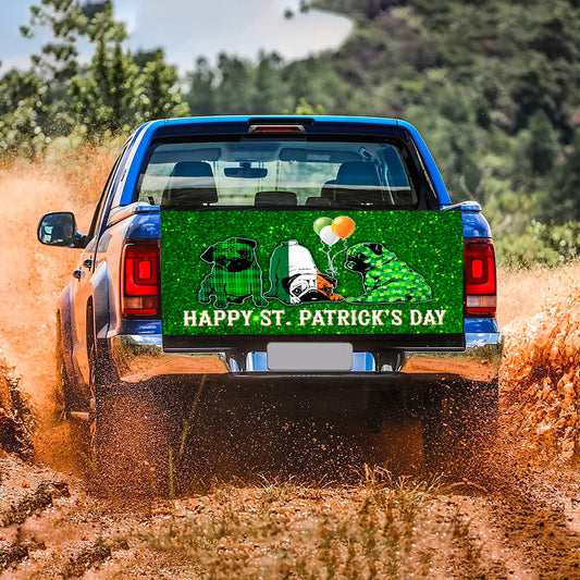 Petthouse | Pug Dog Happy St Patrick's Day Truck Tailgate Wrap St Patrick Day Dog