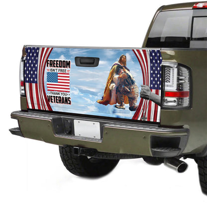 Petthouse | Veteran Truck Tailgate Decal Wrap Freedom Isn’t Free Tailgate Sticker Patriotic Car Decorations