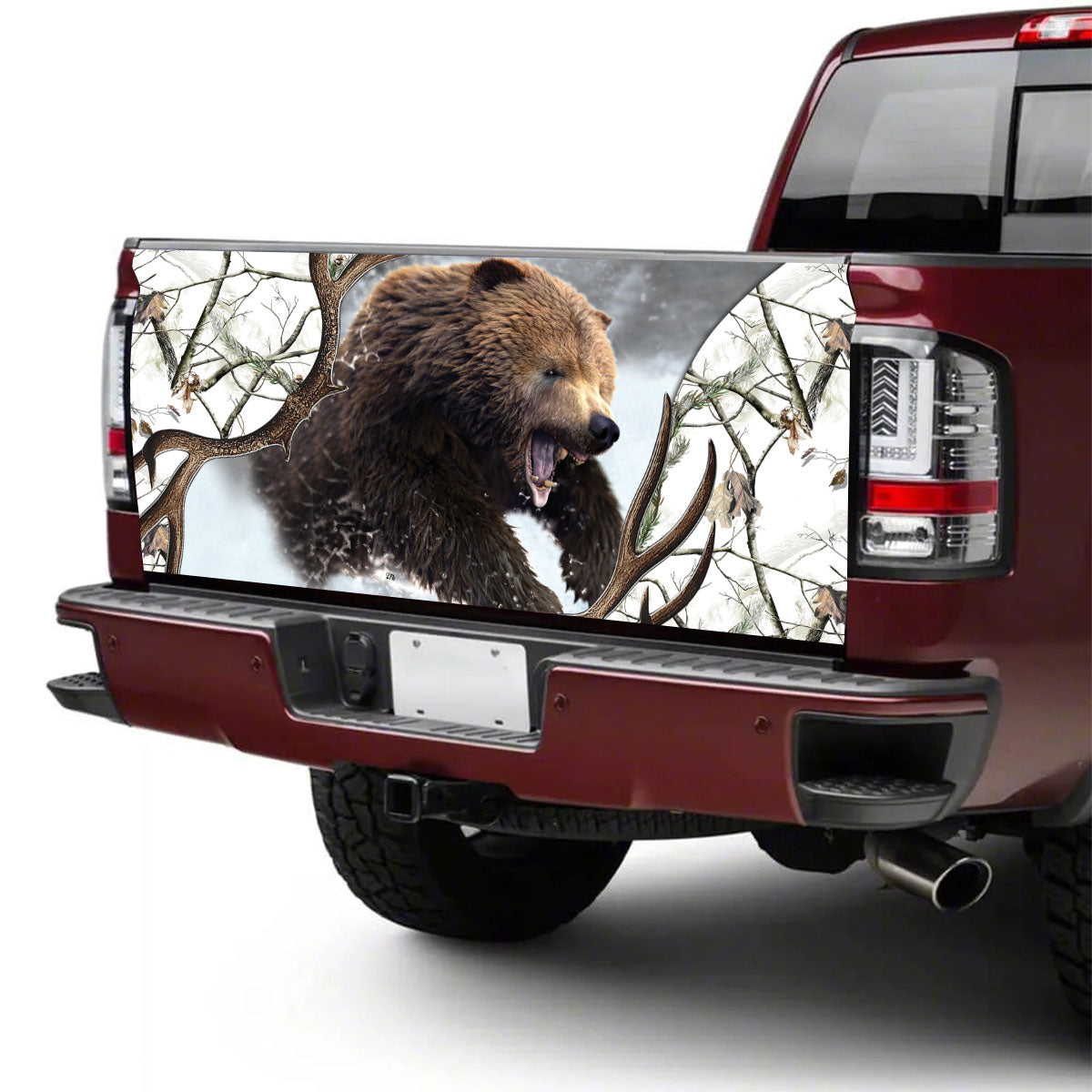 Petthouse | Wild Bear Printed Tailgate Wrap Brown Bear Hunting Tailgate Cover Hunter Tailgate Cover Car Decor