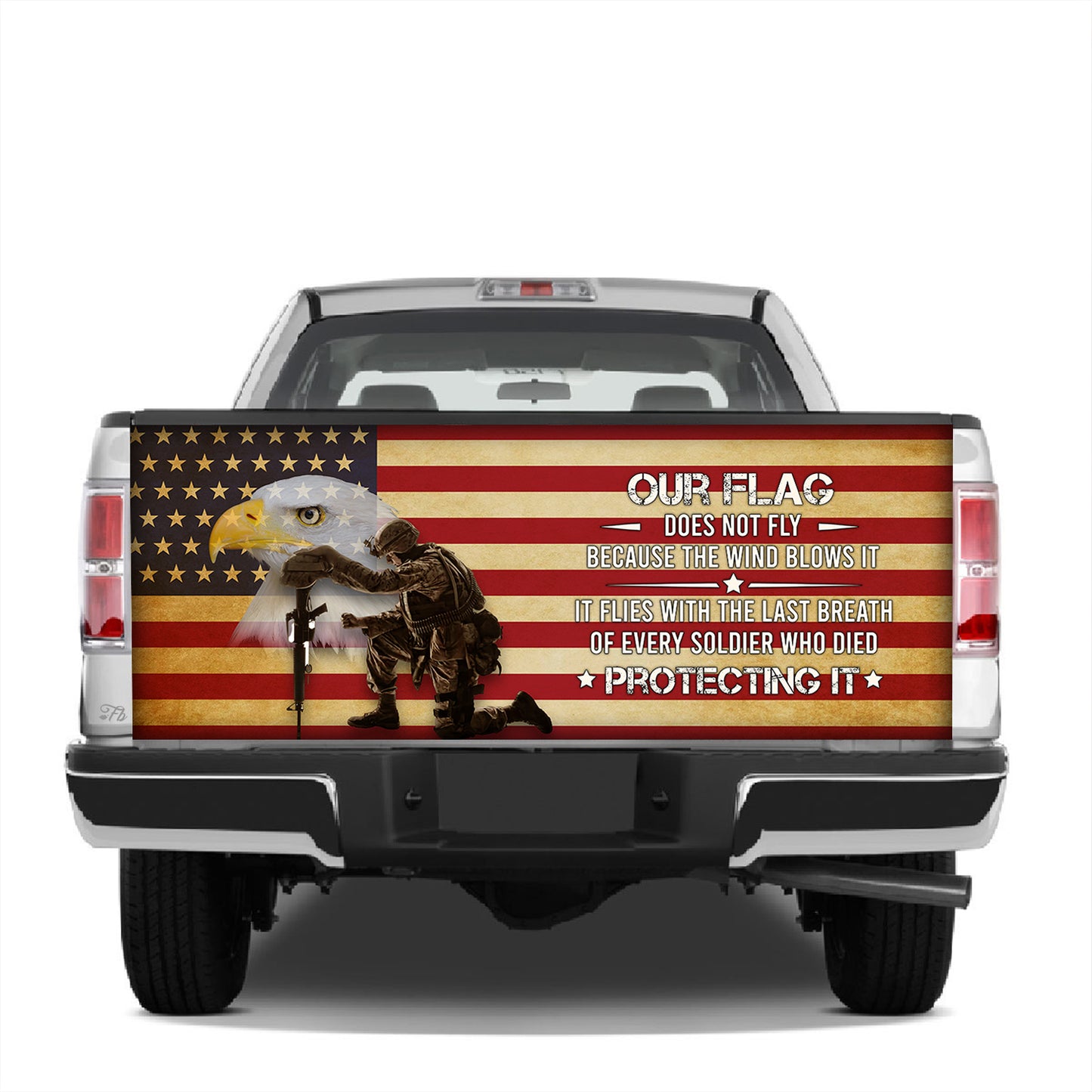 Petthouse | America Veteran Wrap Protecting Our Flag Wrap America Flag Tailgate Wrap Patriot Car Decoration