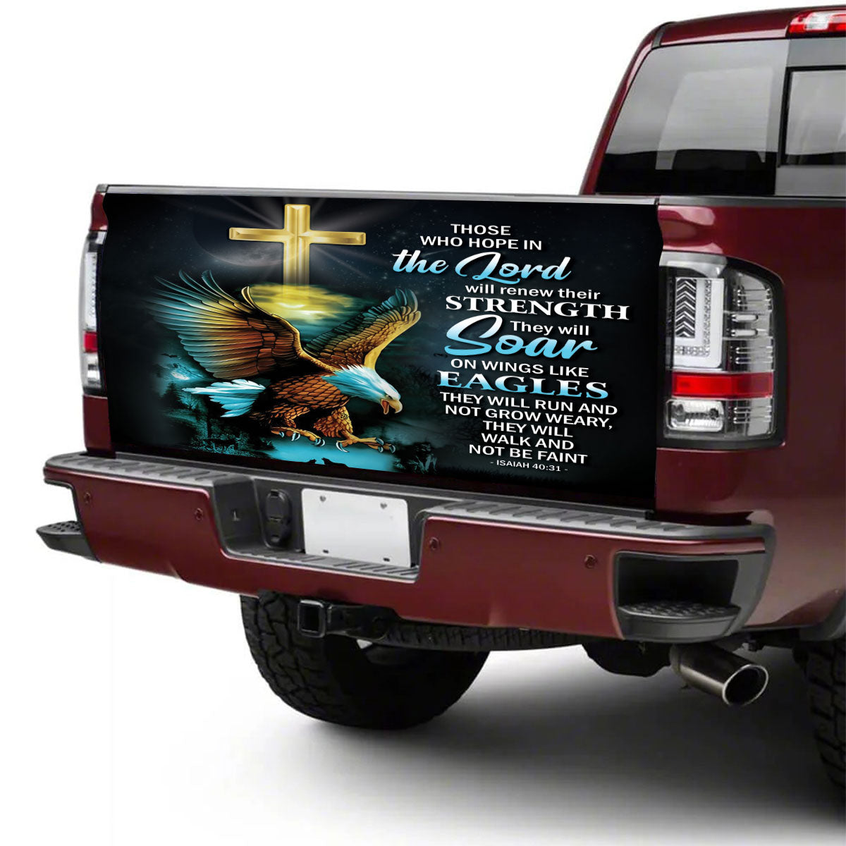 Petthouse | Eagle Cross Truck Tailgate Decal Trust In Lord Tailgate Vinyl Wrap Christian Gift