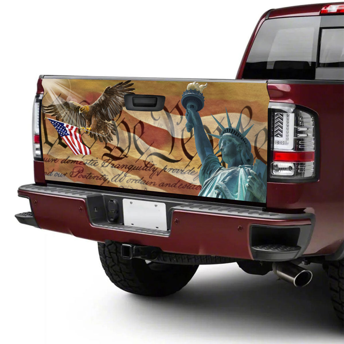 Petthouse | We The People Tailgate Wrap American Eagle Tailgate Wrap Statue Of Liberty Tailgate Wrap Car Decor