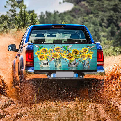 Petthouse | Hummingbird Sunflower Truck Tailgate Decal Christian Gift Today I Choose Joy