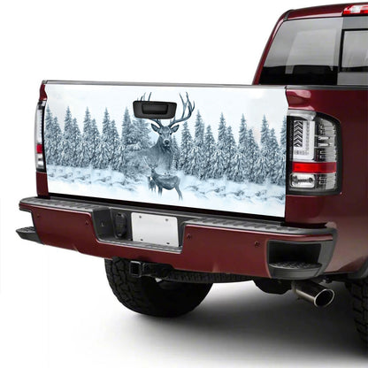 Petthouse | Deer Snow Forest Tailgate Wrap Decal Deer Hunting Sticker Truck Decoration Deer Hunters Gift