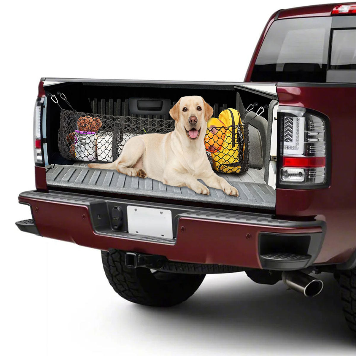 Petthouse | Labrador Retriever Tailgate Wraps For Trucks Storage Cargo Net Print Graphic Wraps Fun Car Decor