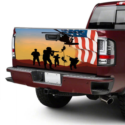 Petthouse | American Air Force Veteran Tailgate Wrap Vinyl Graphic Soldier Military Decal Sticker Truck Decor