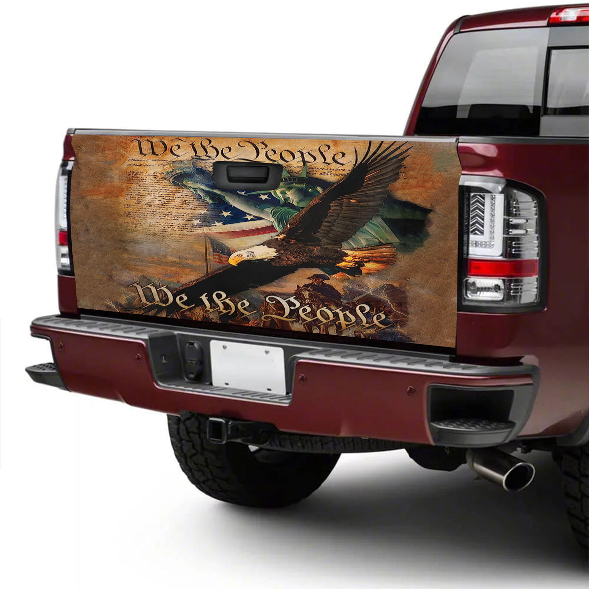 Petthouse | American Veteran Memorial Day Tailgate Wrap Vinyl Graphic Decal Us Soldier Sticker Truck Decor