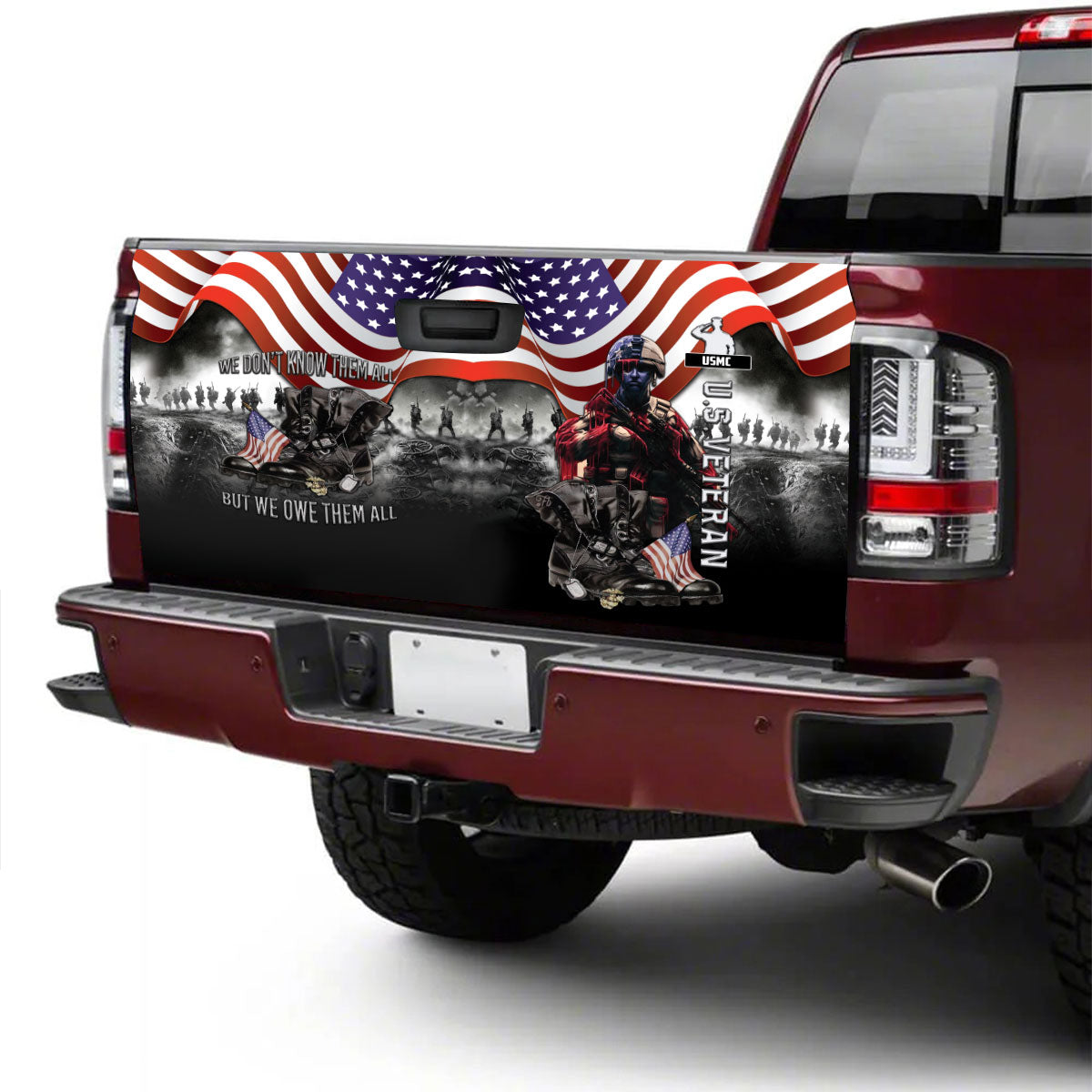 Petthouse | Us Veteran Soldier Memorial Day Remembrance Day Tailgate Wrap Decal Veteran's Day Decor Truck Decor