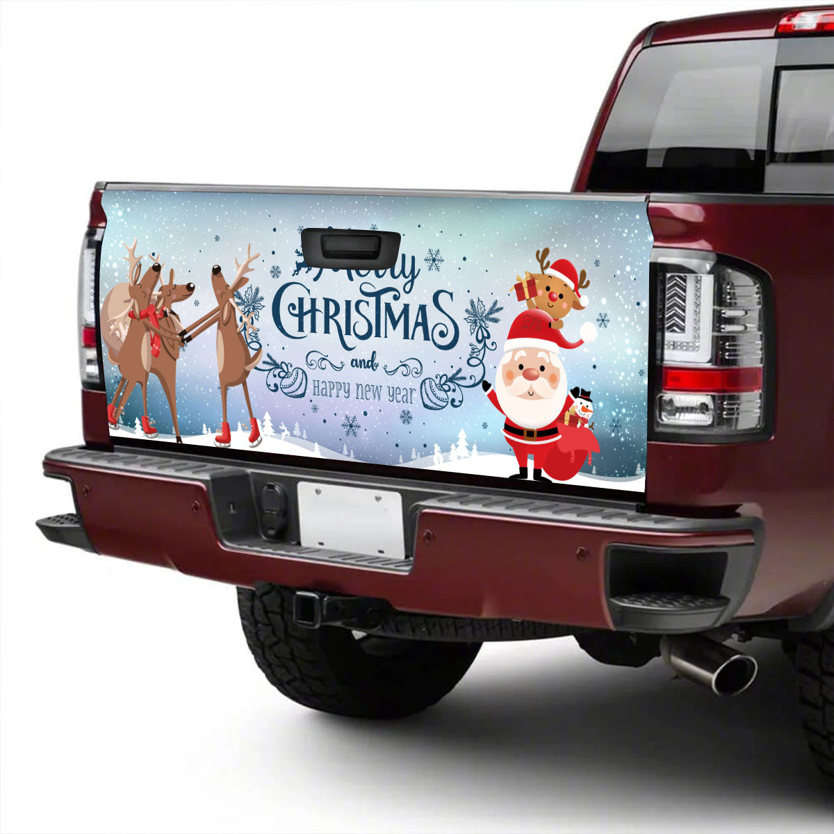 Petthouse | Santa Claus Tailgate Wrap Merry Christmas And Happy New Year Tailgate Decal Xmas Gift