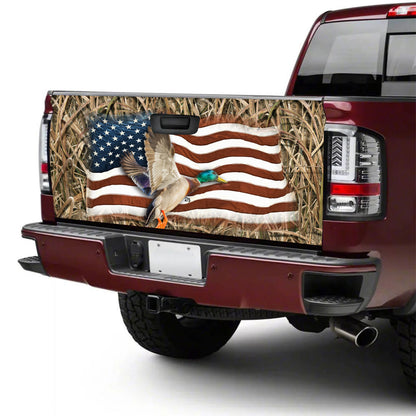 Petthouse | Hunting Duck Patriotic Day Tailgate Wrap, Hunter Dad Truck Decor Fathers Day Gift