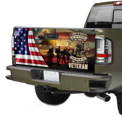 Petthouse | Fallen Warrior Sunset American Flag Truck Tailgate Wrap American Flag Tailgate Mural Car Decor