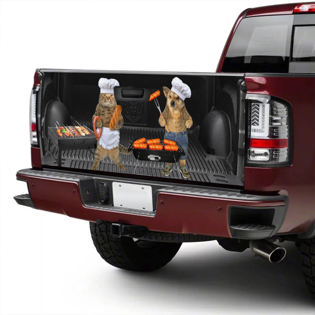 Petthouse | Funny Cat Dog Bbq Tailgate Wrap Cat And Dog Chef Vinyl Decal Pet Owner Dog Lover Cat Love