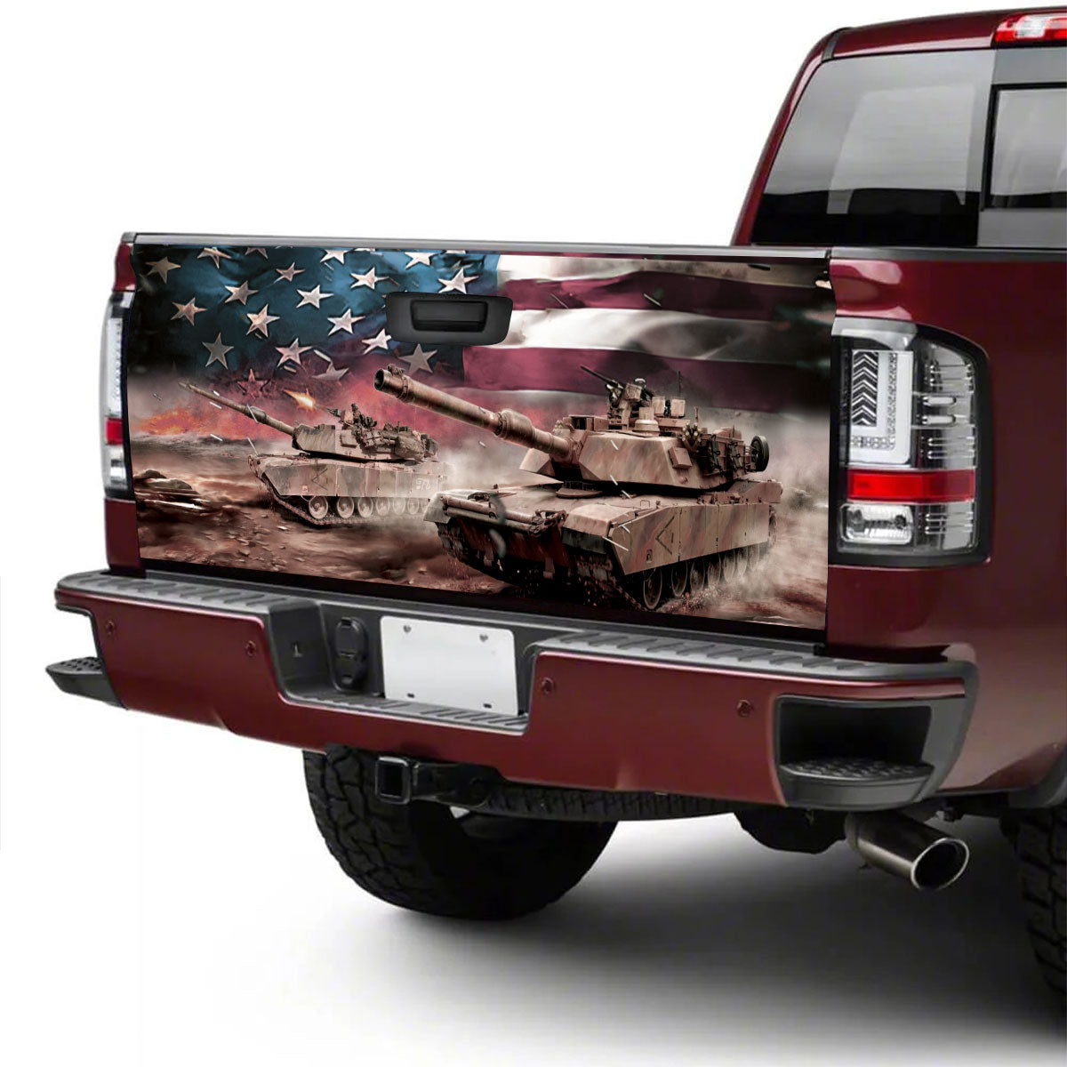 Petthouse | American Main Battle Tank War Tailgate Wrap Decal Us Tank Sticker Truck Decoration Grandpa Gift