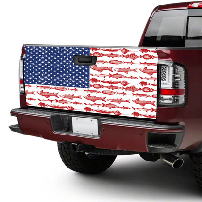 Petthouse | Fishes American Flag Tailgate Wrap Decal Truck Decoration Gift For Family