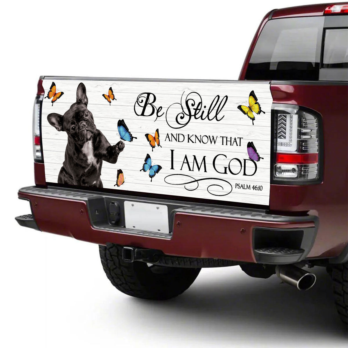 Petthouse | French Bulldog Tailgate Wraps For Trucks Dog With Butterflies Tailgate Sticker For Dog Lovers