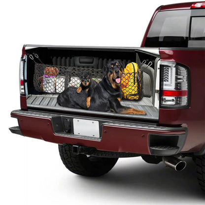 Petthouse | Rottweiler Family Graphic Wraps Cargo Net Print Tailgate Sticker Dog Puppy Vinyl Tailgate Wrap