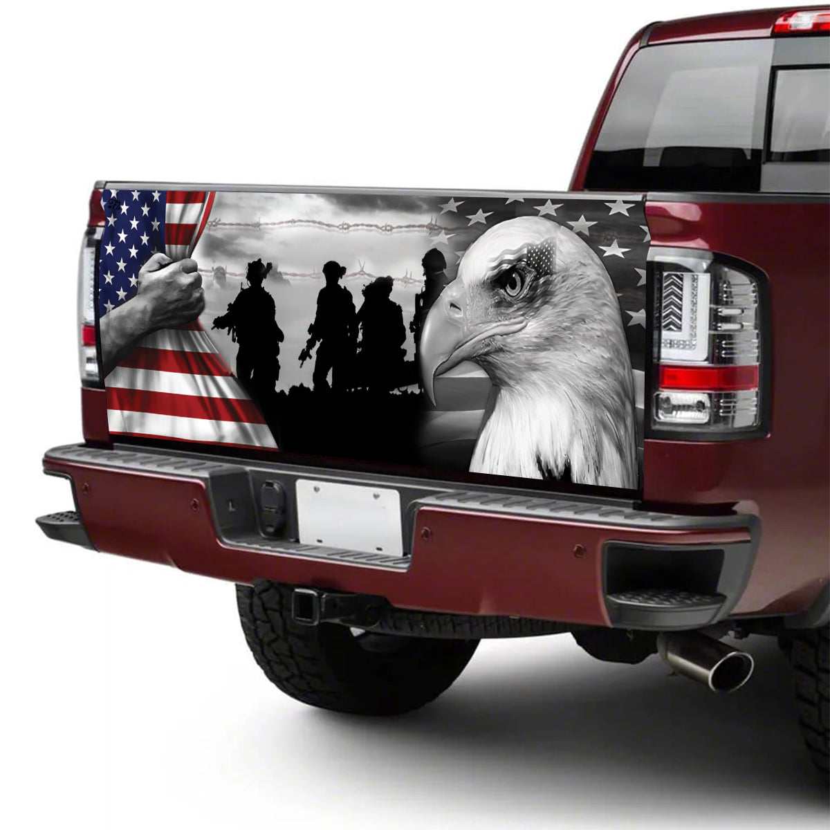 Petthouse | American Veterans Tailgate Wrap Eagle Usa Tailgate Decal American Army Car Cover Car Accessories