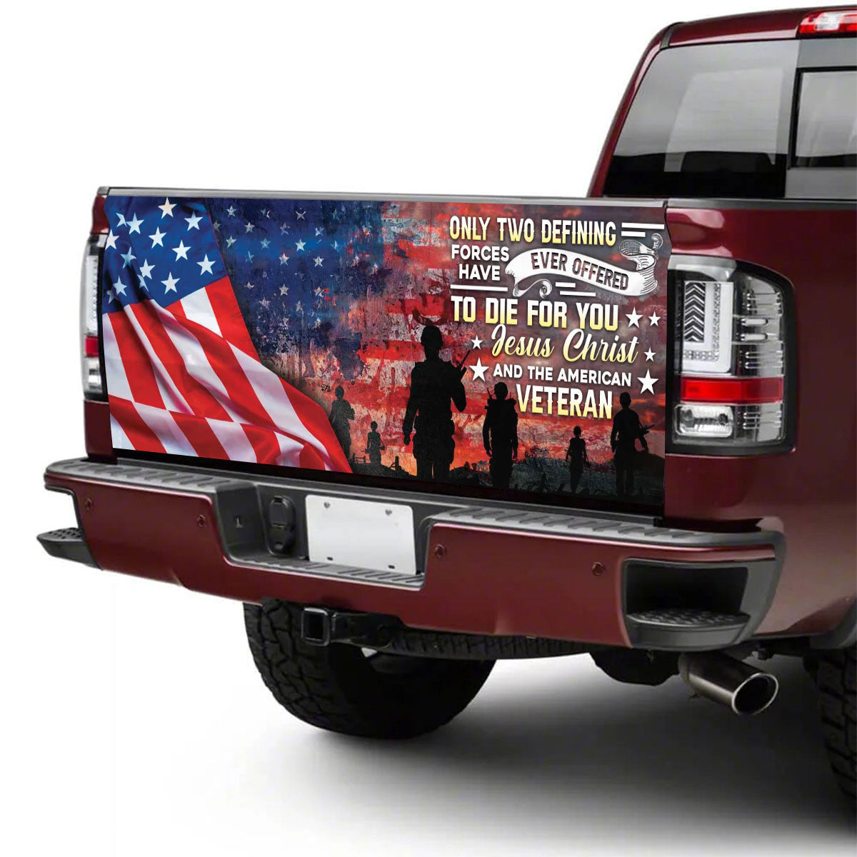 Petthouse | American Flag Veteran Only Two Defining American Flag Tailgate Wrap American Patriot Tailgate Decal