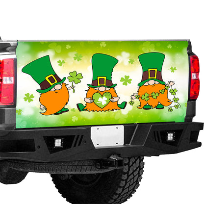 Petthouse | Gnomes Irish Tailgate Wrap Clover Tailgate Cover Cartoon Tailgate Wrap Decor Car Happy St Patrick's Day