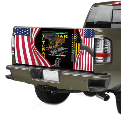 Petthouse | Vietnam Veteran Truck Tailgate Decals American Flag Tailgate Wrap Tailgate Vinyl Graphic Wrap