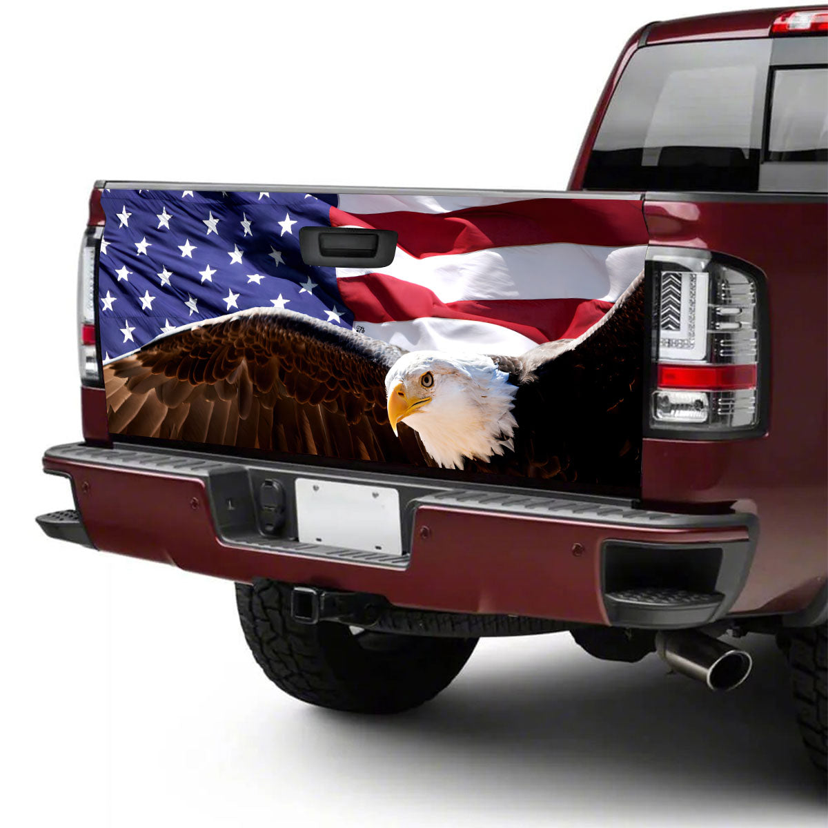 Petthouse | Eagle Tailgate Wrap, Eagle American Flag Dogs Christmas Tailgate Wrap, Independence Day Car Decor