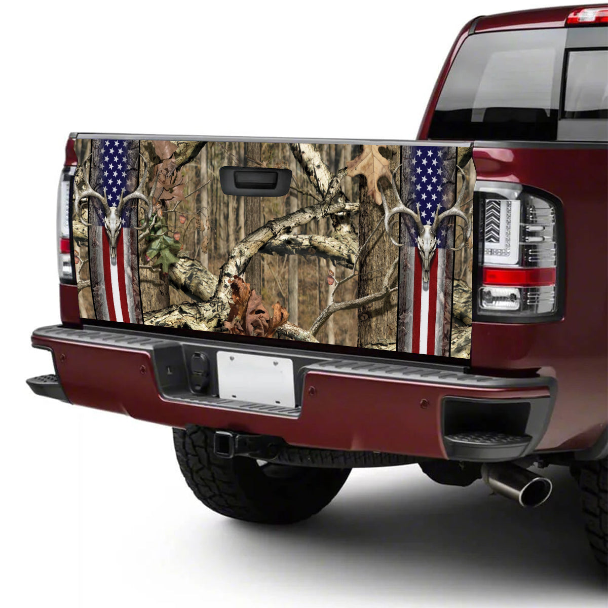 Petthouse | Hunting Camo Pattern Tailgate Wrap, Skull Deer Tailgate Wrap, American Hunter Gift