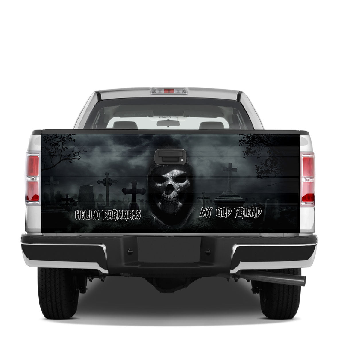 Petthouse | Grim Reaper Tailgate Wrap, Halloween Tailgate Wrap, Hello Darkness My Old Friend