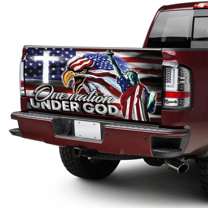 Petthouse | Eagle American Flag One Nation Under God Truck Tailgate Decal God Bless America Truck Vinyl Decal